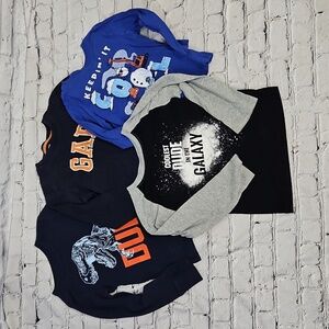 Kids Graphic Long Sleeve Shirts - Black, Blue, Gray